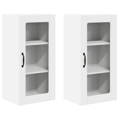 Mobile in vetro da parete LUCCA 2 pcs Bianco 40 x 31 x 80 cm