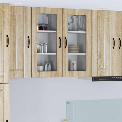 Mobile in vetro da parete LUCCA 2 pcs Rovere Sonoma
