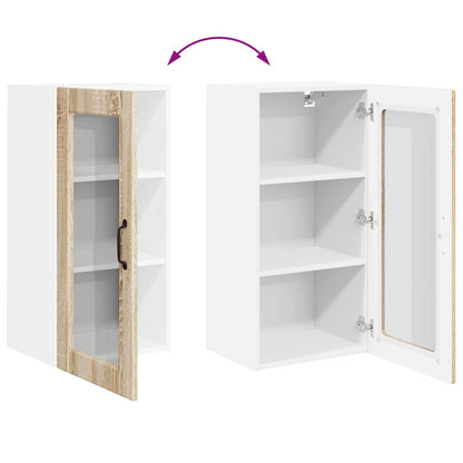 Mobile in vetro da parete LUCCA 2 pcs Rovere Sonoma