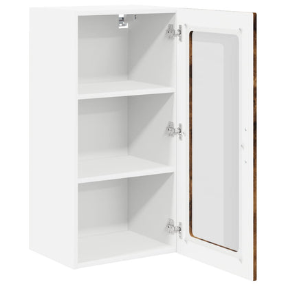 Mobile in vetro da parete LUCCA 2 pz Rovere Fumo