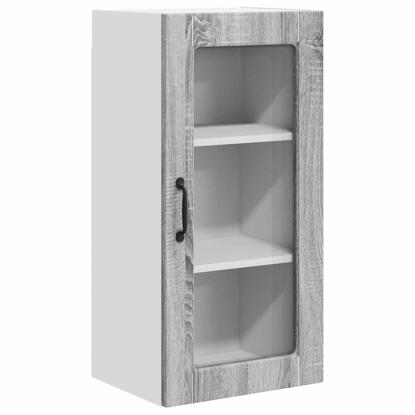 Mobile in vetro da parete LUCCA 2 pcs Grigio Sonoma