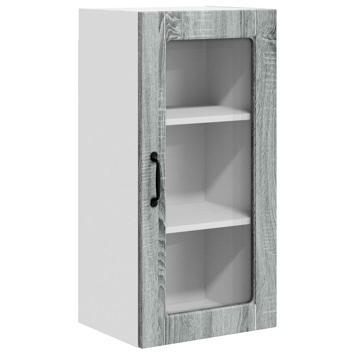 Mobile in vetro da parete LUCCA 2 pcs Grigio Sonoma