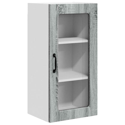 Mobile in vetro da parete LUCCA 2 pcs Grigio Sonoma