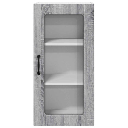 Mobile in vetro da parete LUCCA 2 pcs Grigio Sonoma