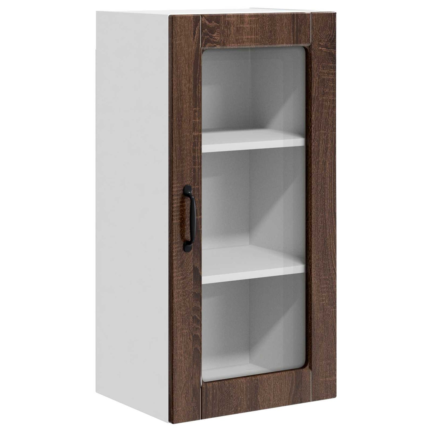 Mobile in vetro da parete LUCCA Rovere Marrone 40 x 31 x 80 cm