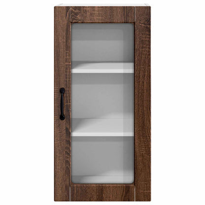 Mobile in vetro da parete LUCCA Rovere Marrone 40 x 31 x 80 cm