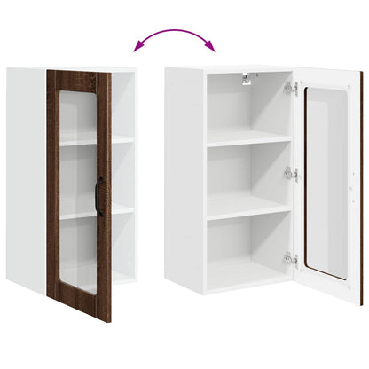 Mobile in vetro da parete LUCCA Rovere Marrone 40 x 31 x 80 cm