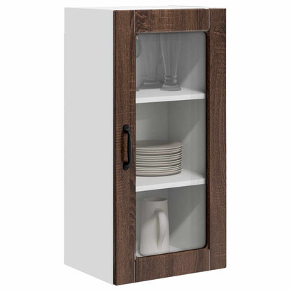 Mobile in vetro da parete LUCCA Rovere Marrone 40 x 31 x 80 cm