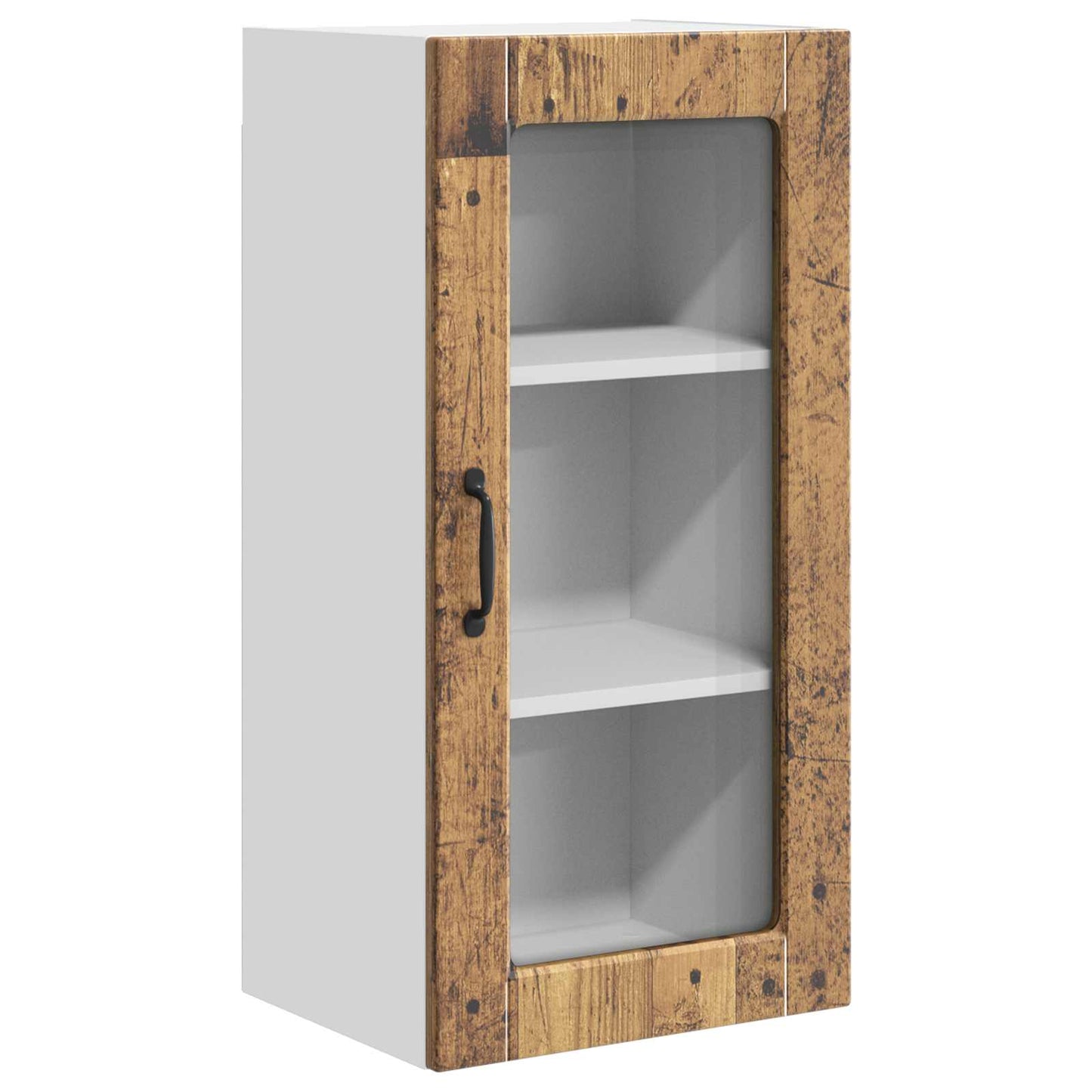 Mobile in vetro da parete LUCCA Legno antico 40 x 31 x 80 cm