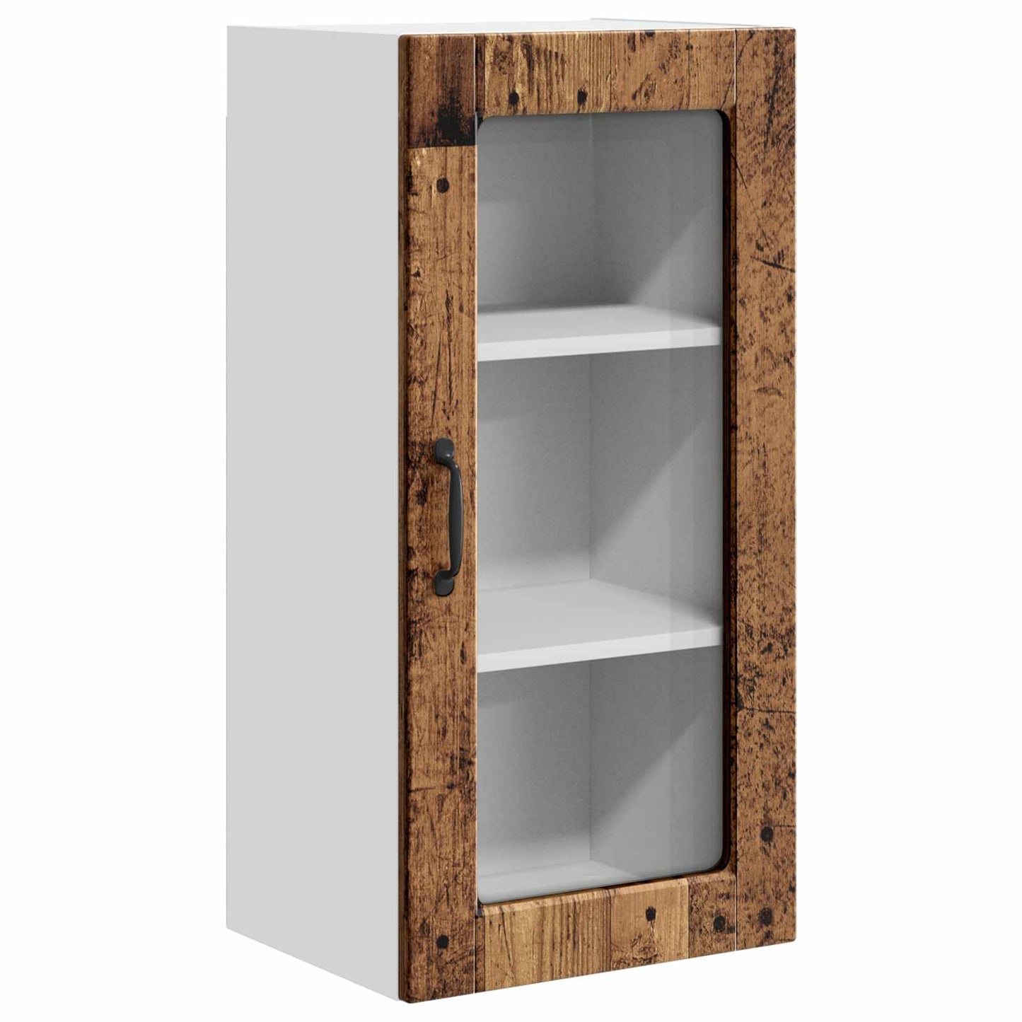 Mobile in vetro da parete LUCCA 2 pcs Legno antico