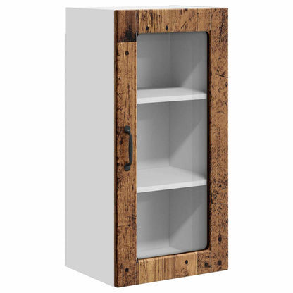 Mobile in vetro da parete LUCCA 2 pcs Legno antico