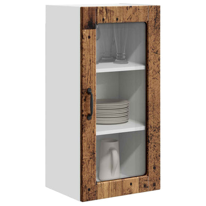 Mobile in vetro da parete LUCCA 2 pcs Legno antico