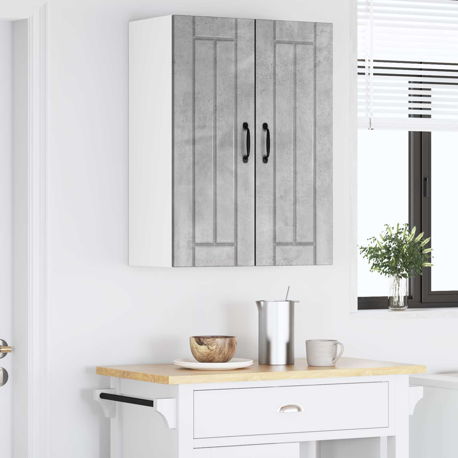 Armadietto a muro LUCCA 2 pcs Grigio Cemento 30 x 31 x 80 cm | homemem39