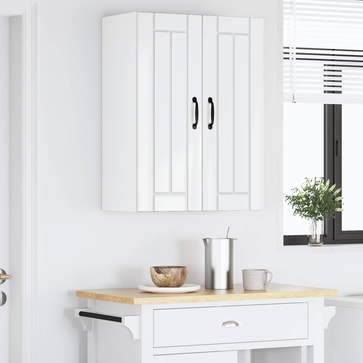 Armadietto a muro LUCCA 2 pcs Bianco Lucido 30 x 31 x 80 cm | homemem39