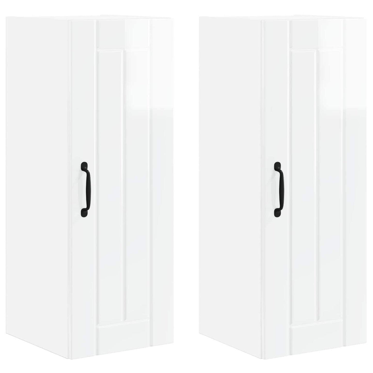 Armadietto a muro LUCCA 2 pcs Bianco Lucido 30 x 31 x 80 cm | homemem39