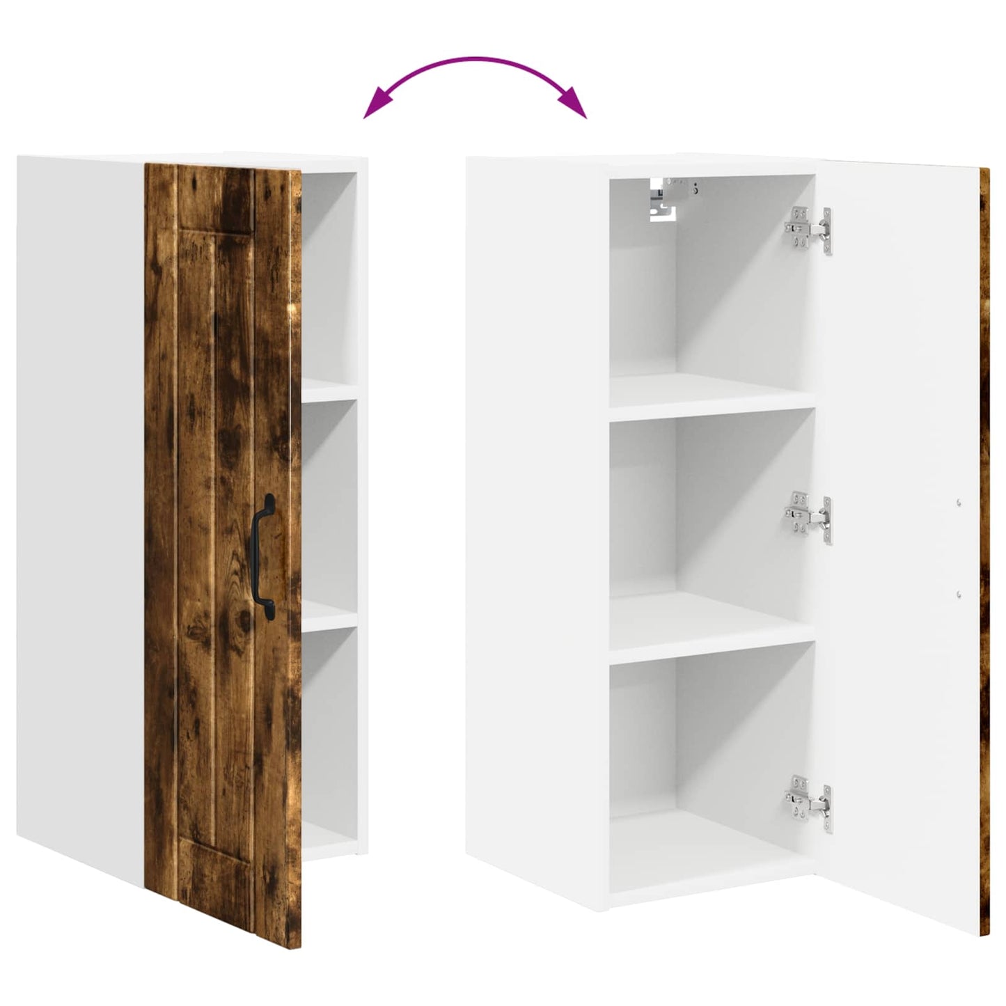 Armadietto a muro LUCCA Rovere Fumo 30 x 31 x 80 cm