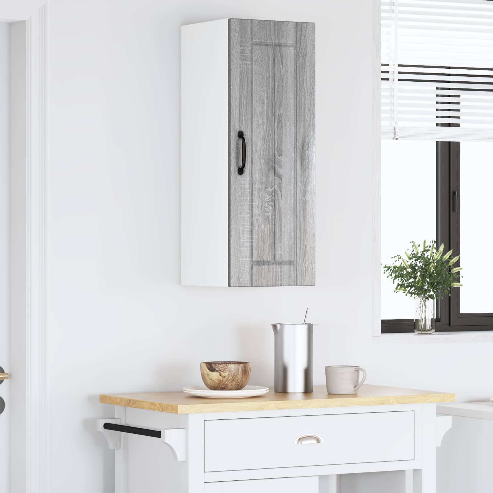 Armadietto a muro LUCCA Grigio Sonoma 30 x 31 x 80 cm | homemem39