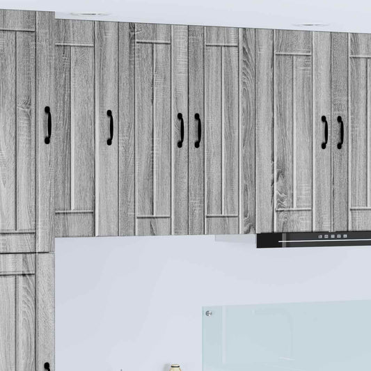 Armadietto a muro LUCCA 2 pz Grigio Sonoma Legno ingegnerizzato