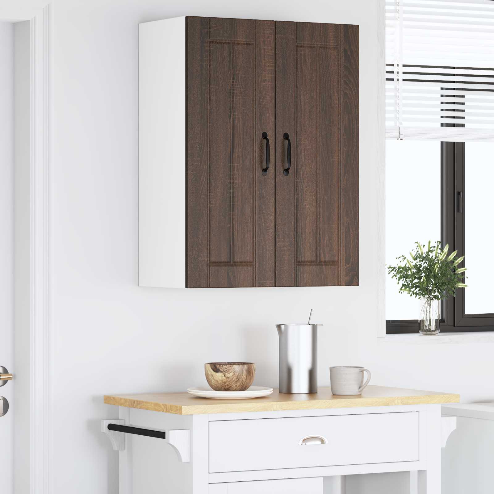 Armadietto a muro LUCCA 2 pcs Rovere Marrone 30 x 31 x 80 cm | homemem39
