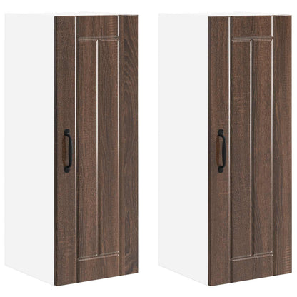Armadietto a muro LUCCA 2 pcs Rovere Marrone 30 x 31 x 80 cm | homemem39