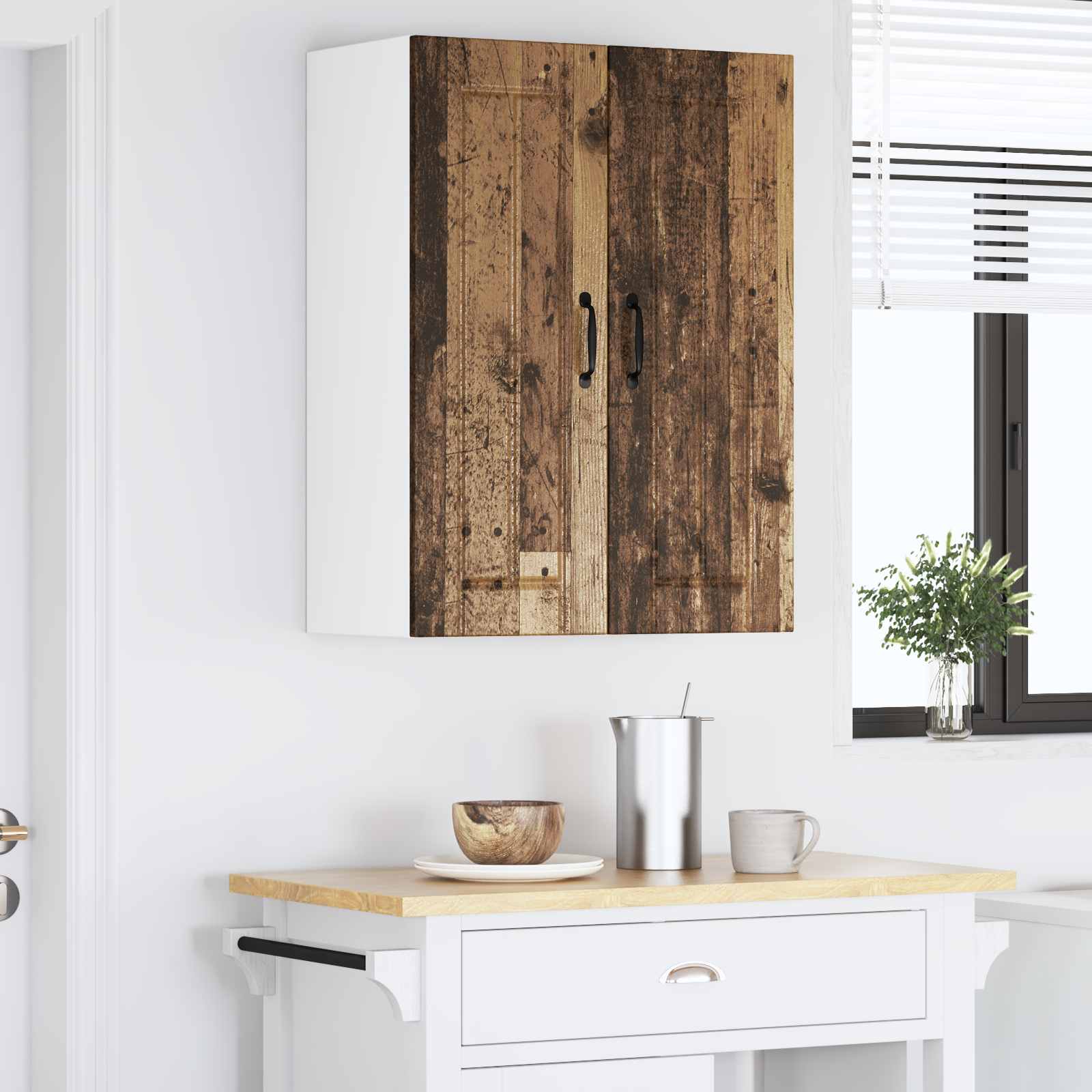 Armadietto a muro LUCCA 2 pcs Legno antico 30 x 31 x 80 cm | homemem39