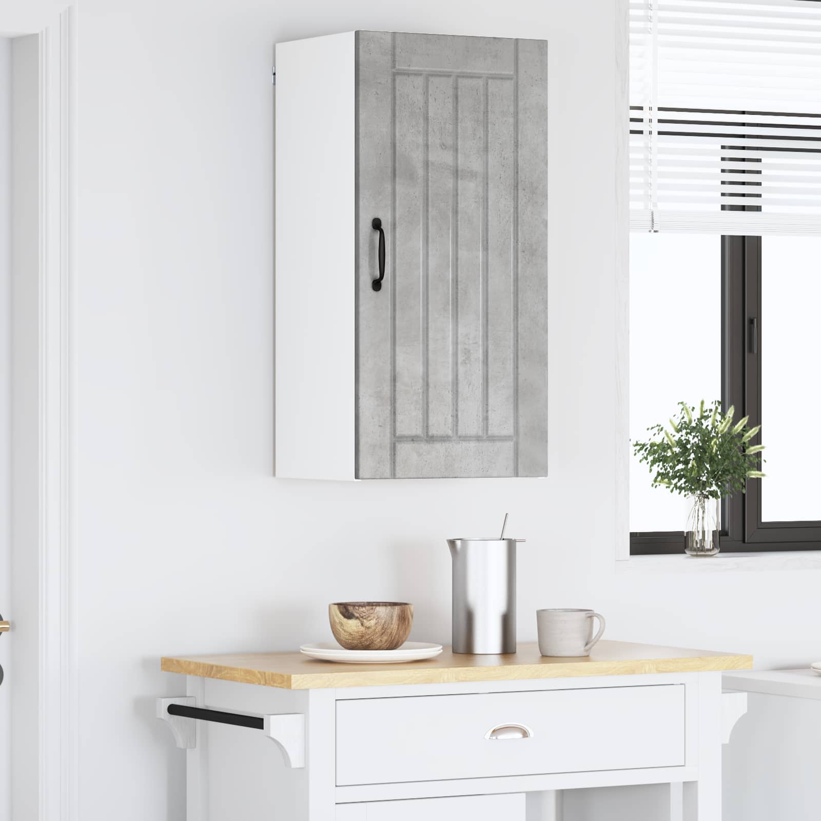 Armadietto a muro LUCCA Grigio Cemento 40 x 31 x 80 cm | homemem39