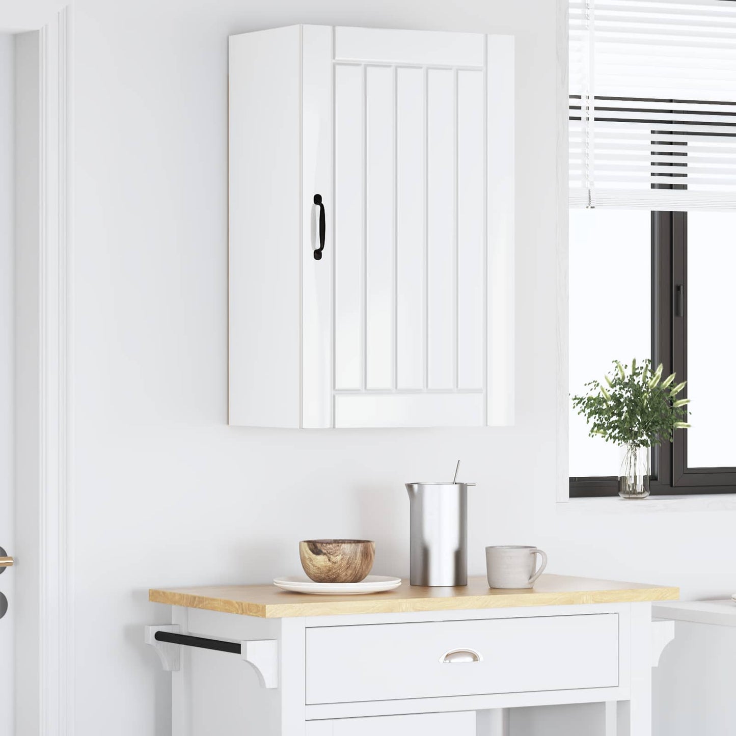 Armadietto a muro LUCCA Bianco Lucido 50 x 31 x 80 cm | homemem39