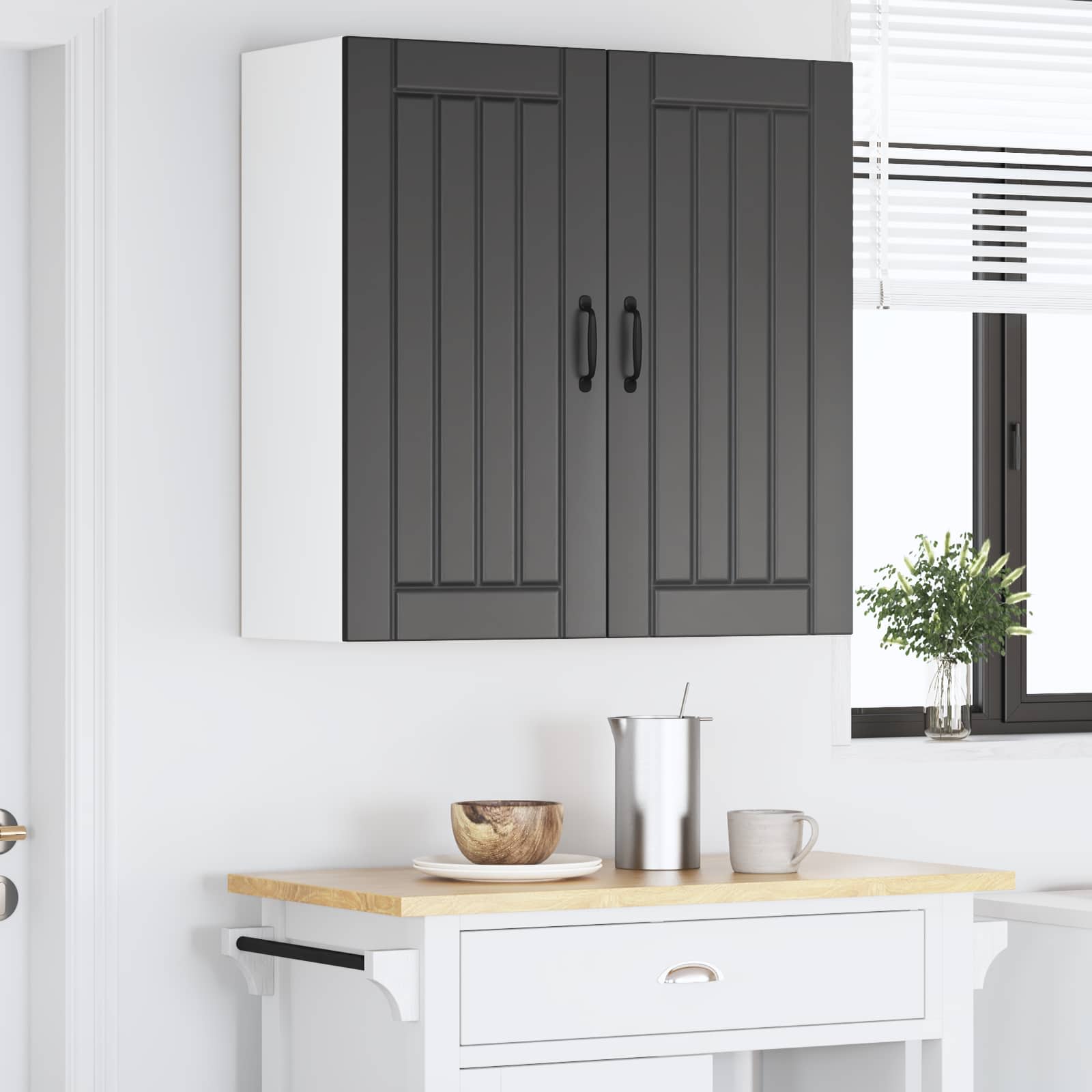 Armadietto a muro LUCCA Nero 80 x 31 x 80 cm | homemem39