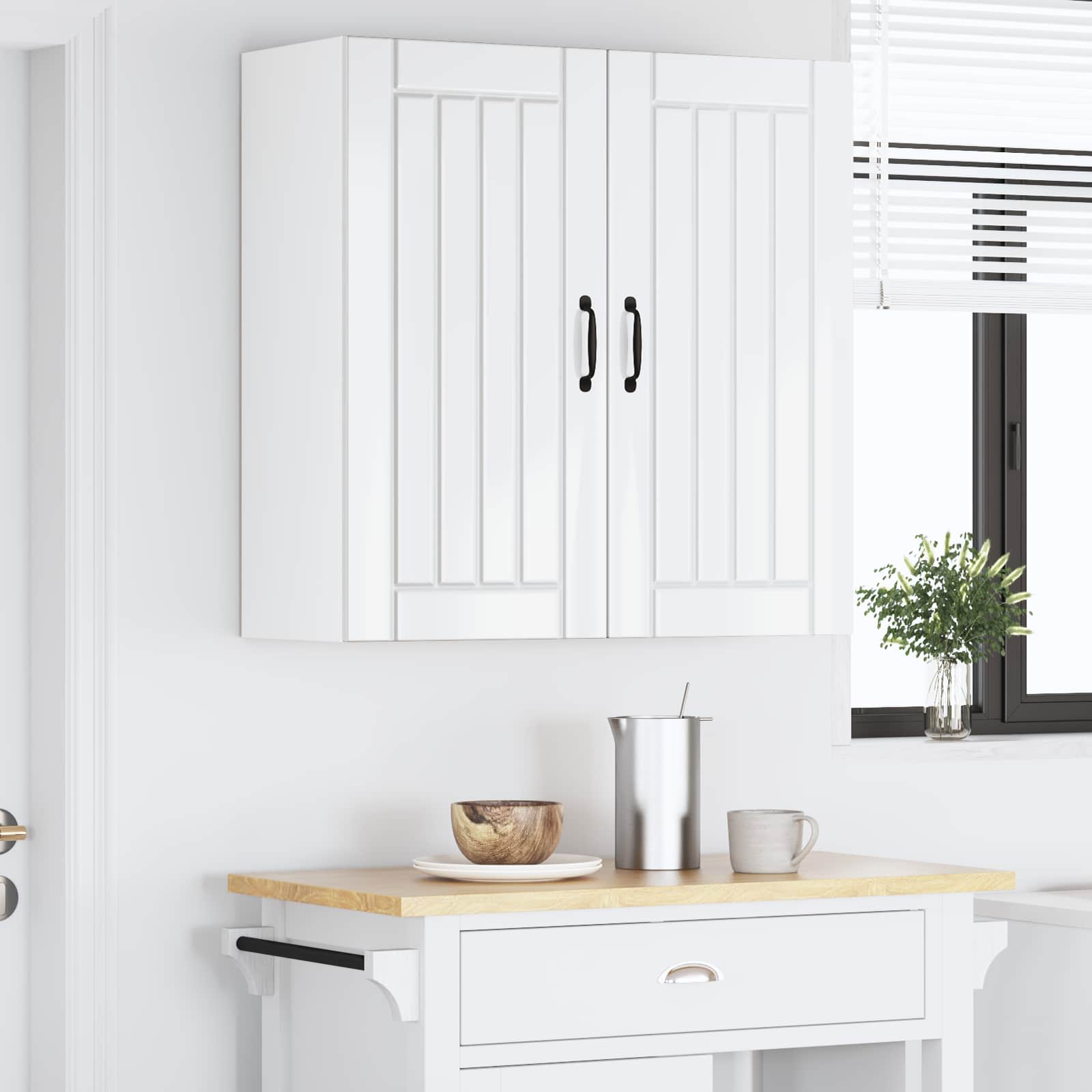 Armadietto a muro LUCCA Bianco Lucido 80 x 31 x 80 cm | homemem39