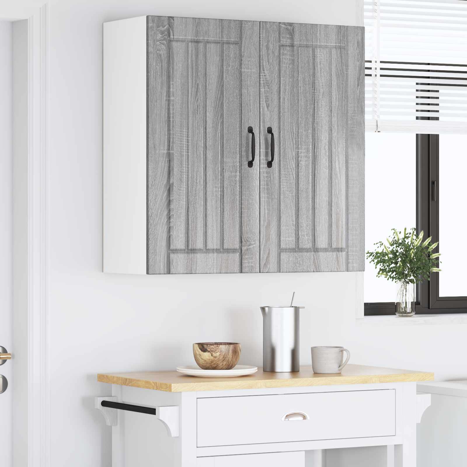 Armadietto a muro LUCCA Grigio Sonoma 80 x 31 x 80 cm | homemem39