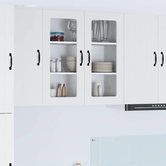 Mobile in vetro da parete LUCCA Bianco 80 x 31 x 80 cm | homemem39
