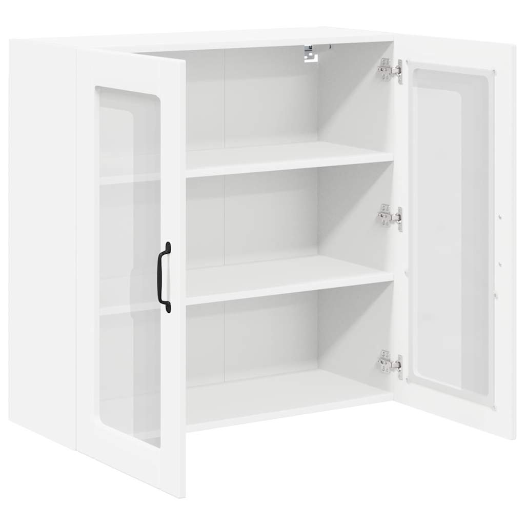 Mobile in vetro da parete LUCCA Bianco 80 x 31 x 80 cm | homemem39