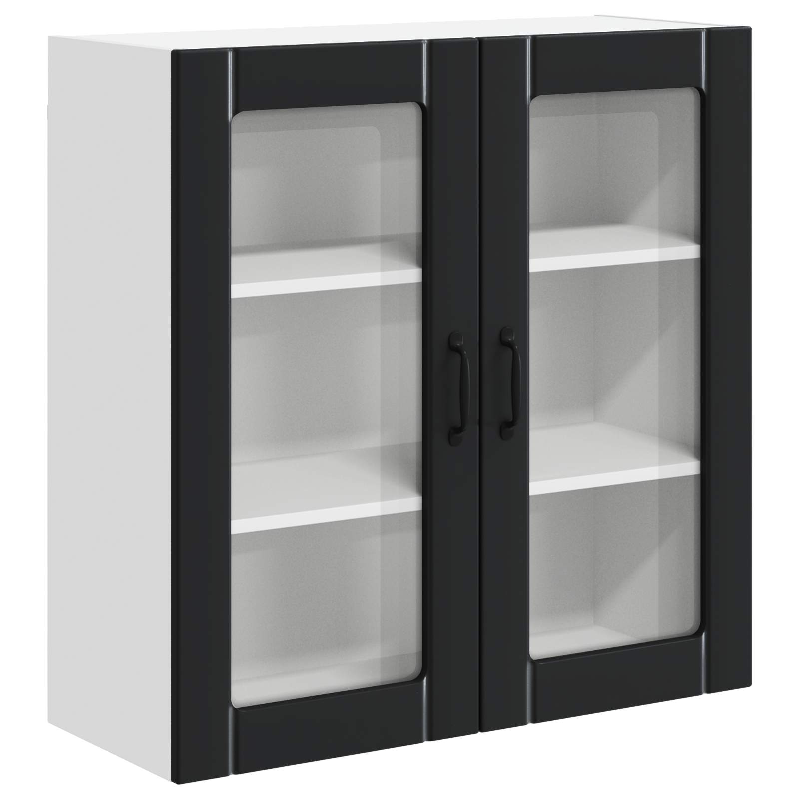 Mobile in vetro da parete LUCCA Nero 80 x 31 x 80 cm | homemem39