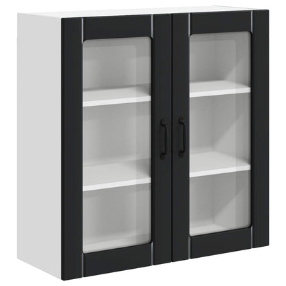 Mobile in vetro da parete LUCCA Nero 80 x 31 x 80 cm | homemem39