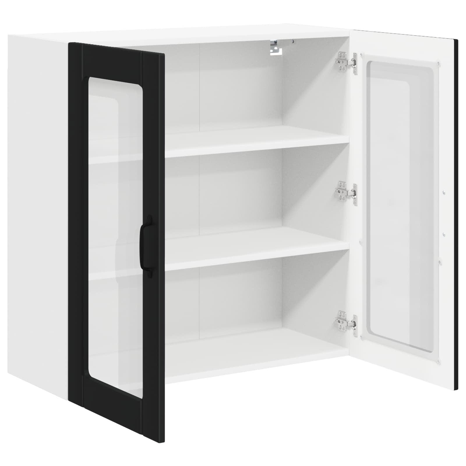 Mobile in vetro da parete LUCCA Nero 80 x 31 x 80 cm | homemem39