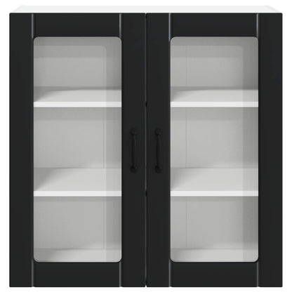 Mobile in vetro da parete LUCCA Nero 80 x 31 x 80 cm | homemem39