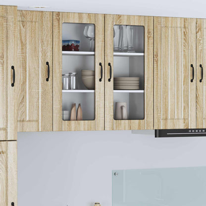 Mobile in vetro da parete LUCCA Rovere Sonoma 80 x 31 x 80 cm