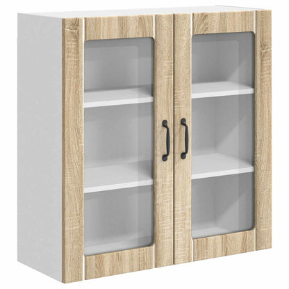 Mobile in vetro da parete LUCCA Rovere Sonoma 80 x 31 x 80 cm | homemem39