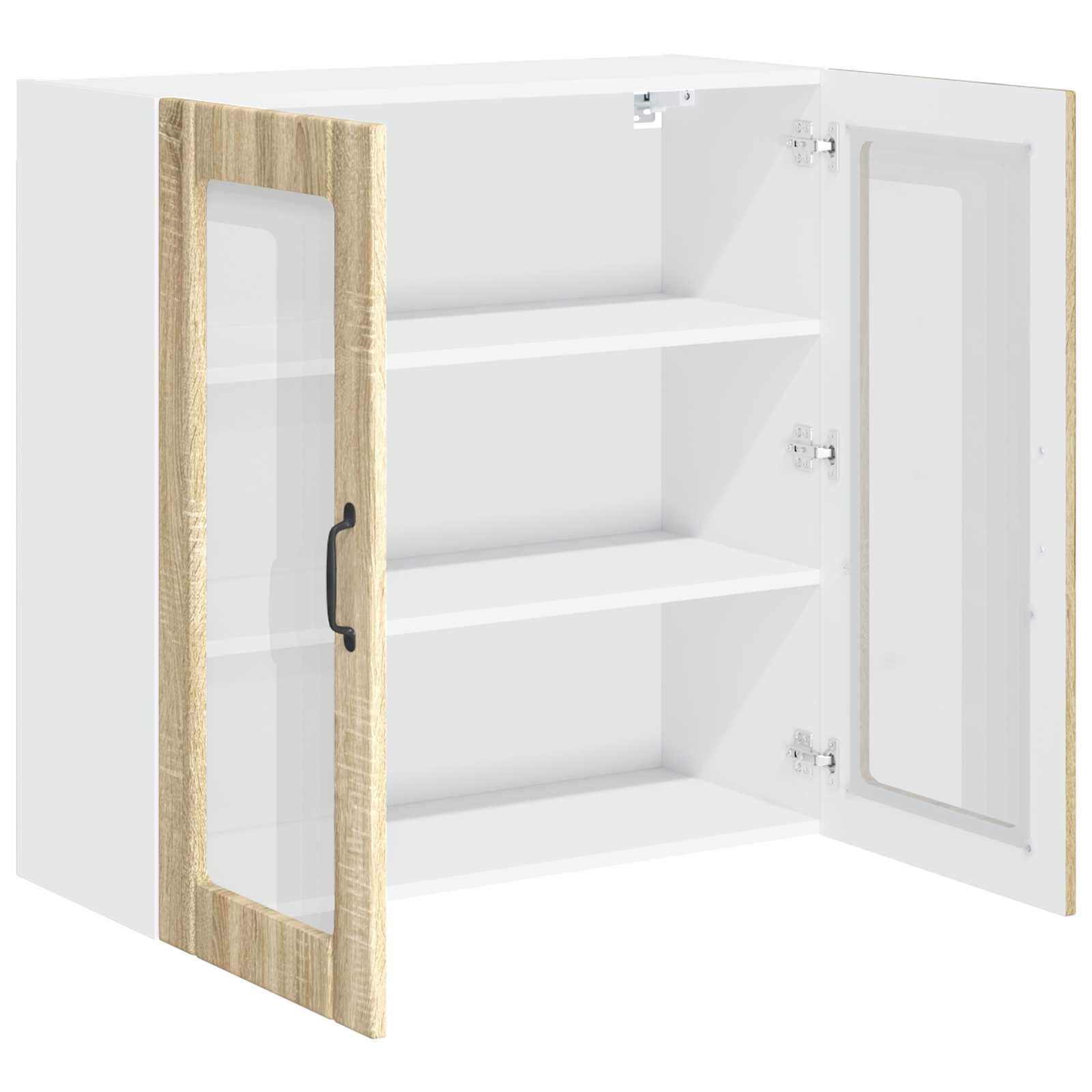 Mobile in vetro da parete LUCCA Rovere Sonoma 80 x 31 x 80 cm | homemem39