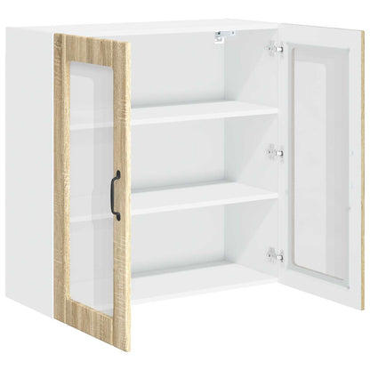 Mobile in vetro da parete LUCCA Rovere Sonoma 80 x 31 x 80 cm | homemem39