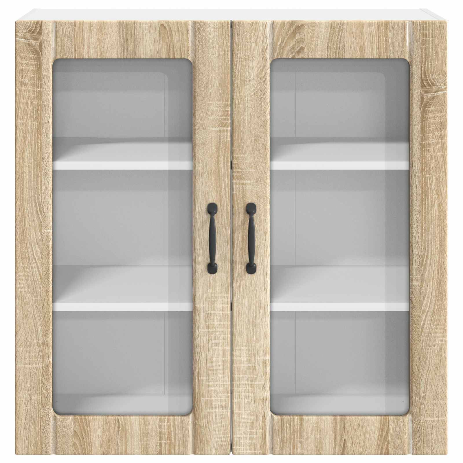 Mobile in vetro da parete LUCCA Rovere Sonoma 80 x 31 x 80 cm | homemem39