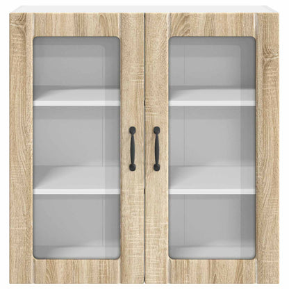 Mobile in vetro da parete LUCCA Rovere Sonoma 80 x 31 x 80 cm | homemem39