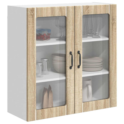 Mobile in vetro da parete LUCCA Rovere Sonoma 80 x 31 x 80 cm | homemem39