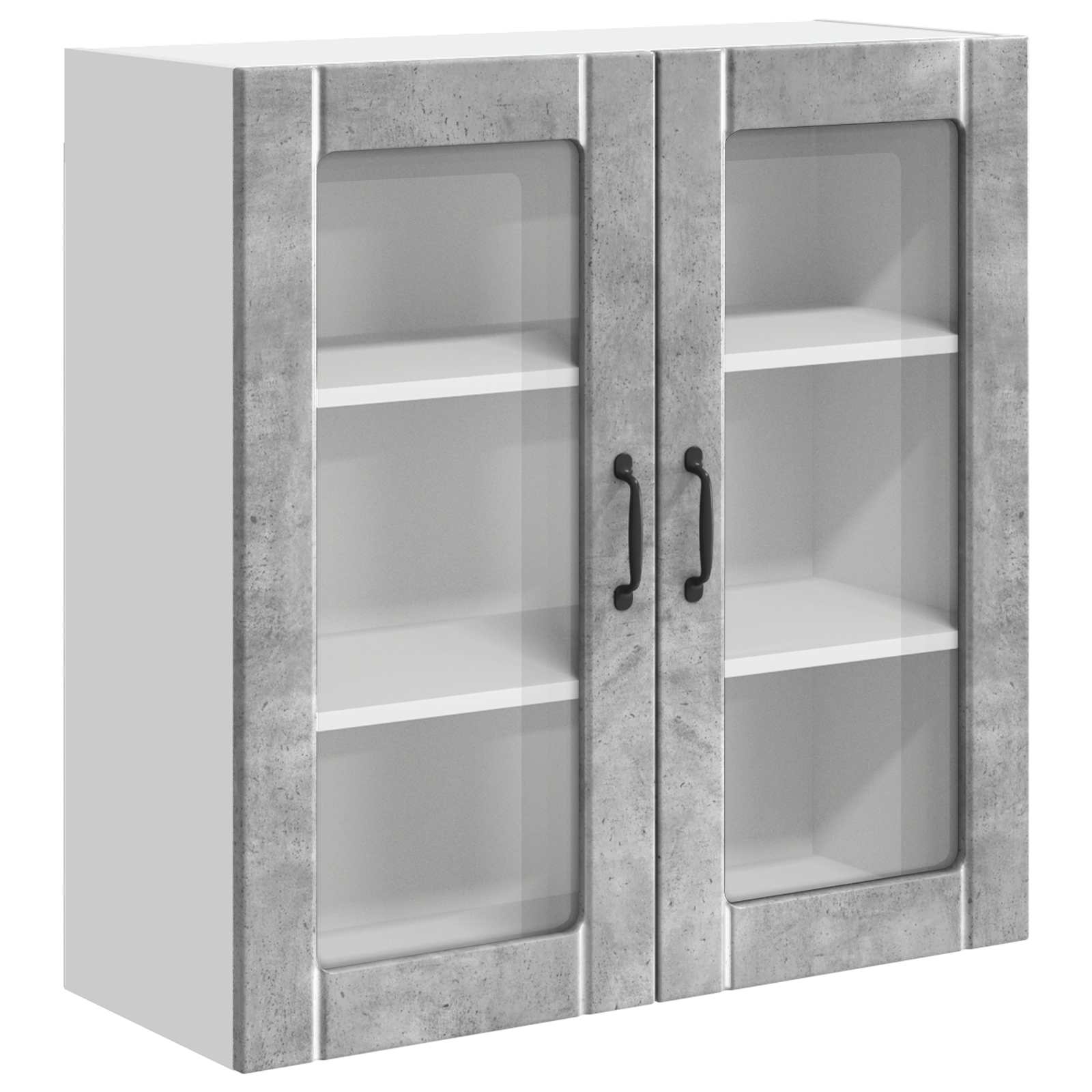 Mobile in vetro da parete LUCCA Grigio Cemento 80 x 31 x 80 cm | homemem39