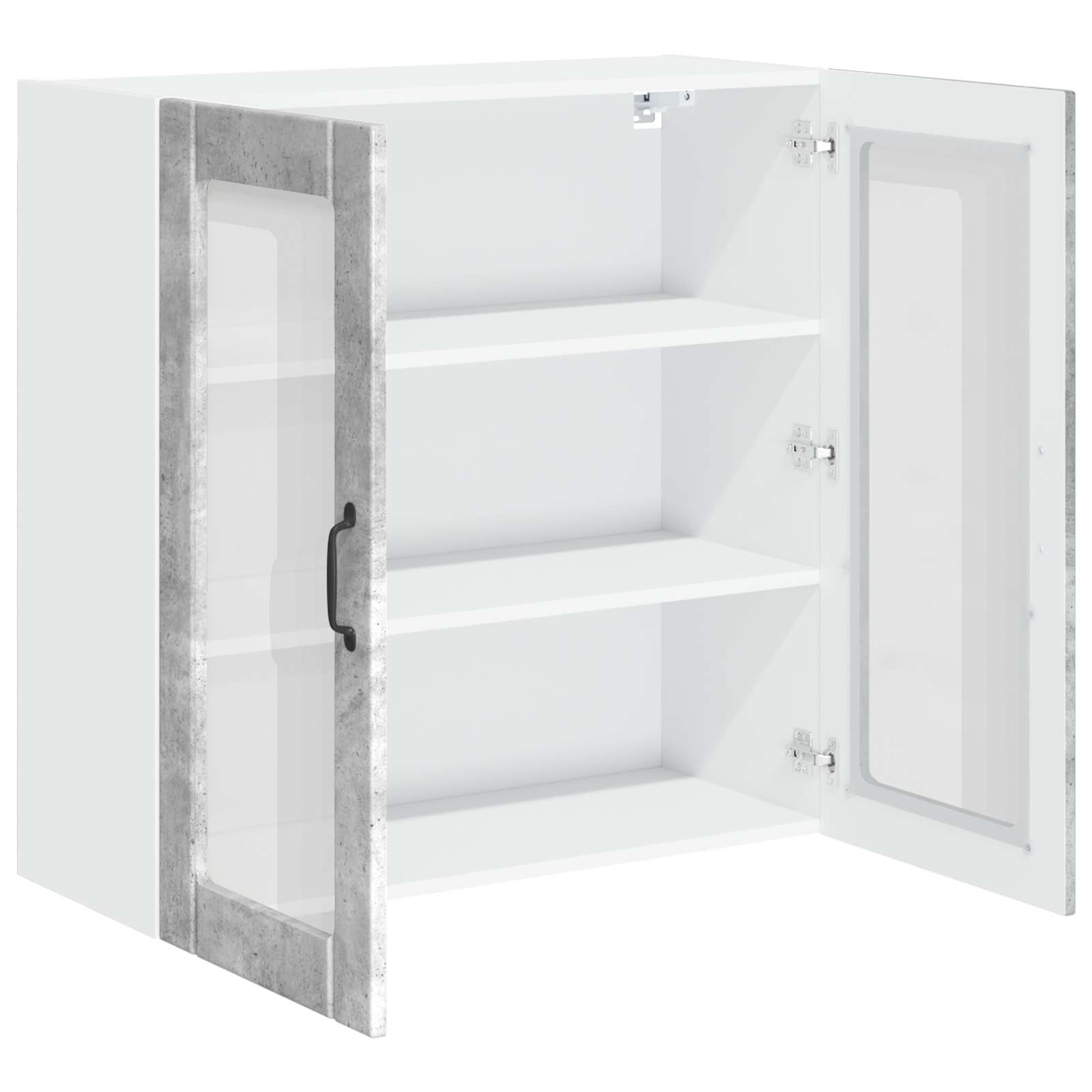 Mobile in vetro da parete LUCCA Grigio Cemento 80 x 31 x 80 cm | homemem39