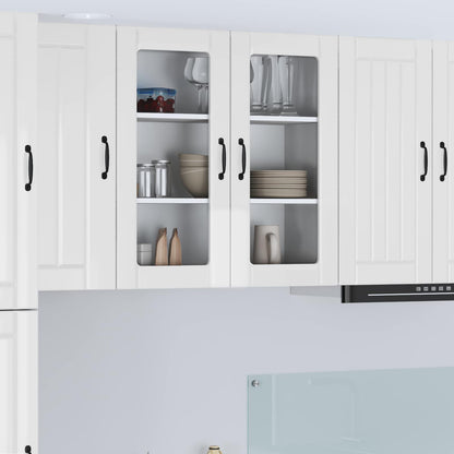 Mobile in vetro da parete LUCCA Bianco Lucido 80 x 31 x 80 cm | homemem39