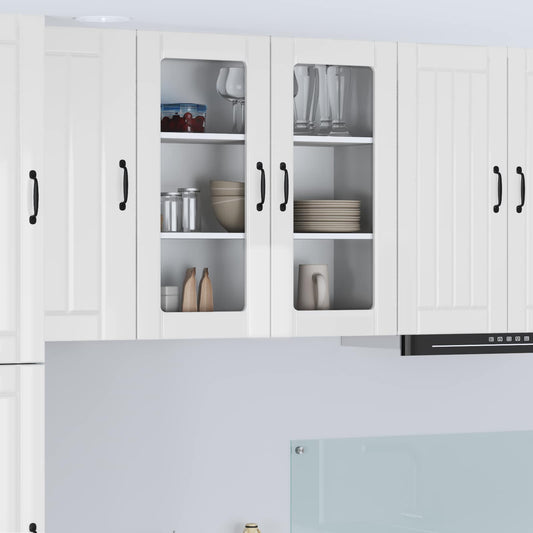 Mobile in vetro da parete LUCCA Bianco Lucido 80 x 31 x 80 cm | homemem39