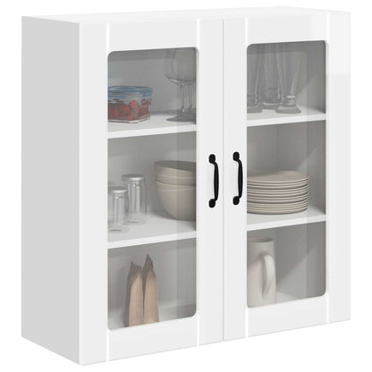 Mobile in vetro da parete LUCCA Bianco Lucido 80 x 31 x 80 cm | homemem39