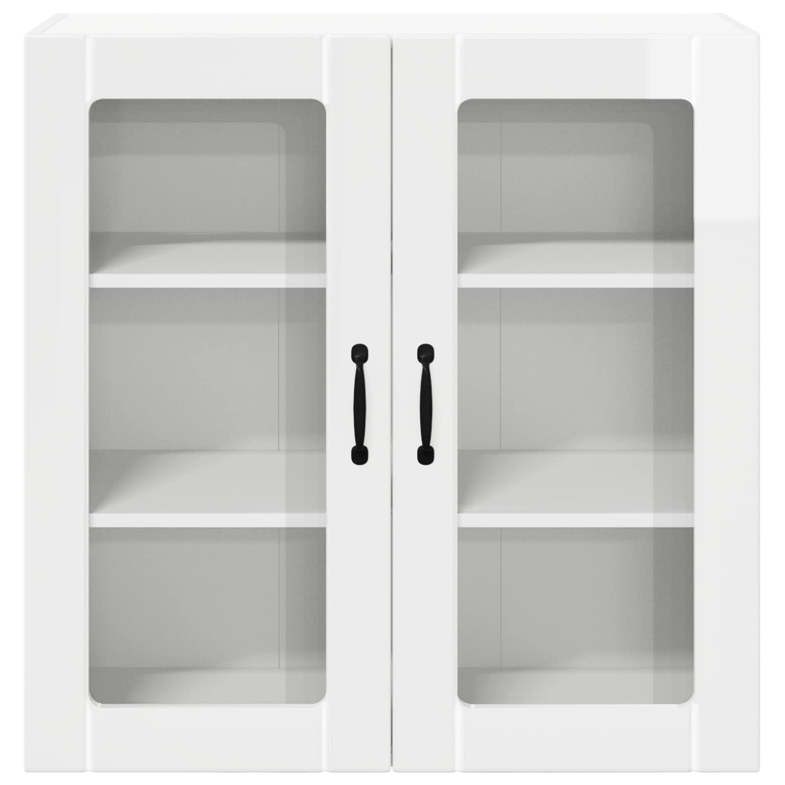 Mobile in vetro da parete LUCCA Bianco Lucido 80 x 31 x 80 cm | homemem39