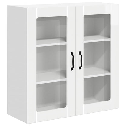 Mobile in vetro da parete LUCCA Bianco Lucido 80 x 31 x 80 cm | homemem39